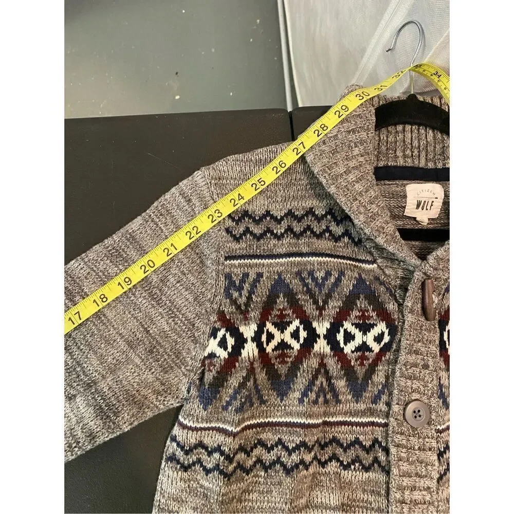 Citizen WOLF Shawl Neck Gray Cardigan Men’s Size Medium